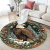 Christmas eagle pattern round rug,Carpet Rug for Living Room Bedroom  Playroom ,Non-slip Floor Mat,Holiday Gifts and Birthday Gifts.