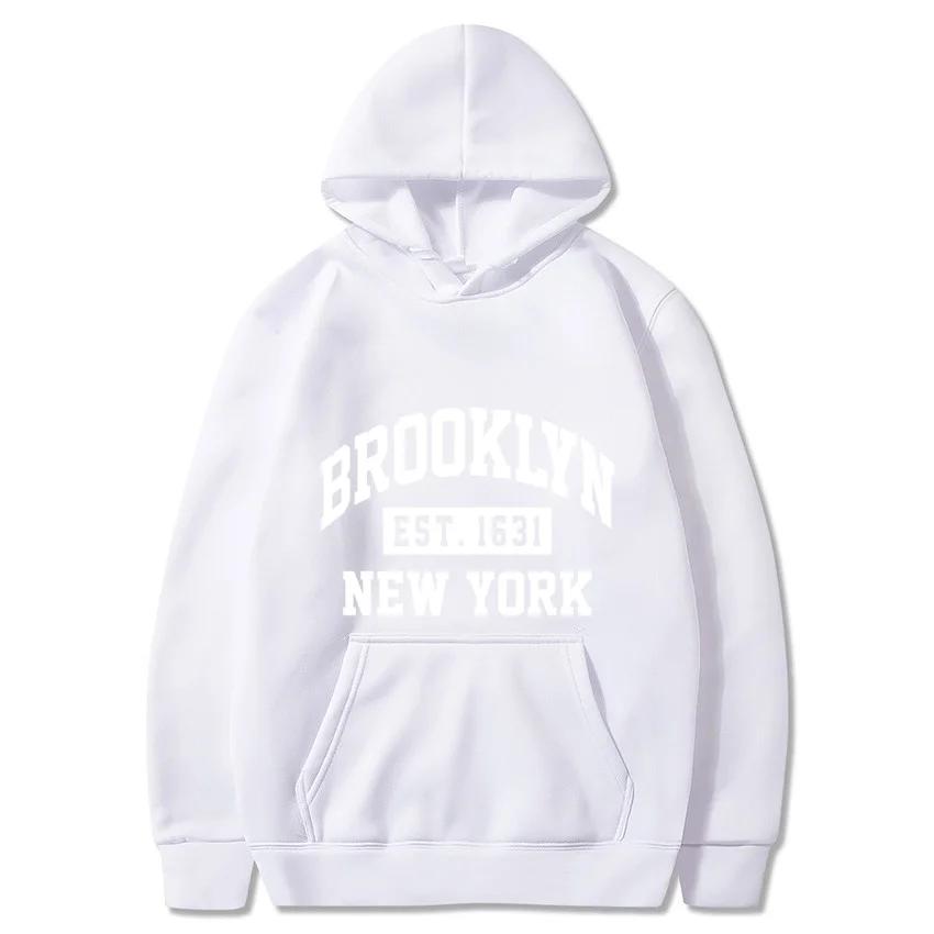 New York Brooklyn 1631 Printed Hoodie Classic Long Sleeve Jacket Daily Casual Autumn/Winter Sweatshirt Street Warmth Sweatshirt