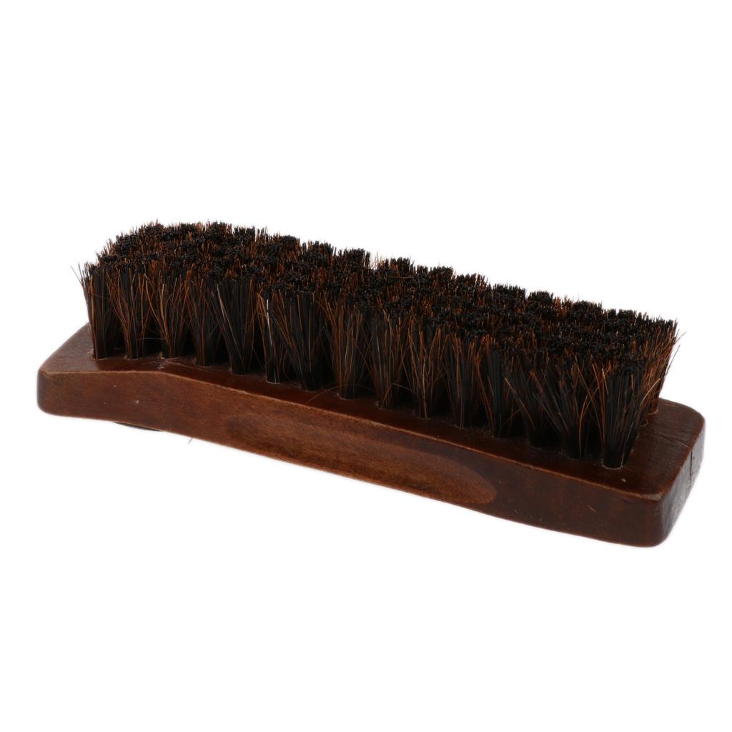 Buy Practical Horse Hair Shoe Brush Shine Polish Buffing Wooden Brown
