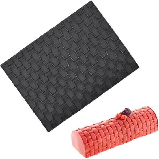 Плетеный дизайн Мат для оттиска из мастики Силиконовая форма для текстуры коры Кружевная форма для мусса, швейцарского рулета, торта, форма для сахарной мастики