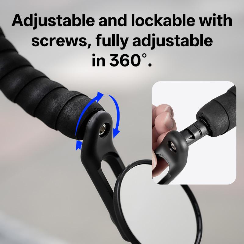 Bicycle Rearview Mirror 360 Degree Rotatable Adjustable Bike Handlebar End Mirror for Cycling Mountain Road Bike Accessories