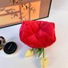 New Style Girly Macaron Cosmetic Bag: Large Capacity Plush Wash Bag
