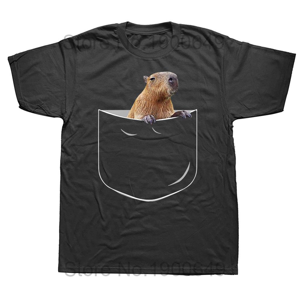 Capybara Things I Do In My Spare Time Capibaras T Shirts Cotton Streetwear Short Sleeve Birthday Gifts Tshirt Mens Clothing