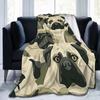 Dog Sherpa Cute Pug Dog Animal Theme  Blanket Fleece Sofa Throw Blanket Lightweight for Bedroom Office Throws Bedspread Quilt