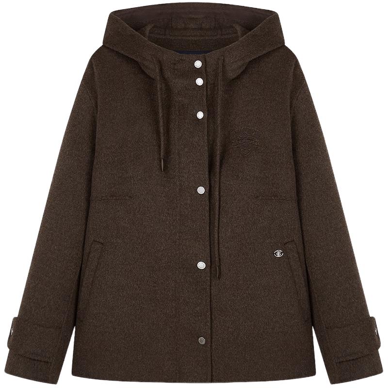 

Teenie Weenie Women s Hooded Mid-length Wool Blend Coat S