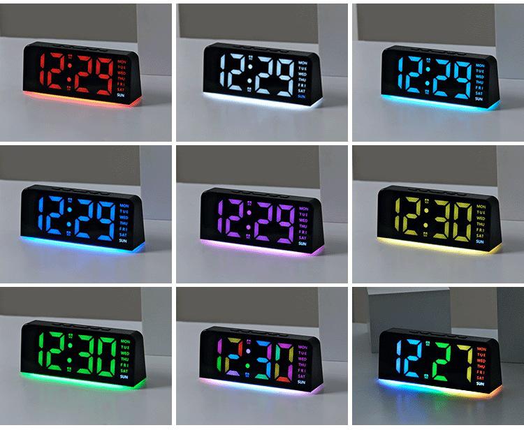 RGB Multi-functional Night Light Desk Clock with Alarm - Model GH0739R