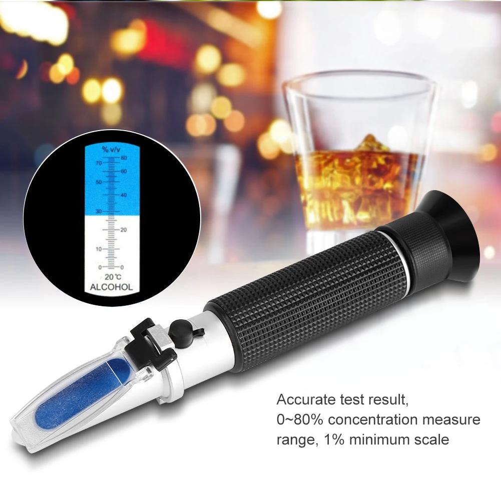 Refractometer Tester Meter Measure Instrument Professional Handheld Alcohol 0‑80% Test