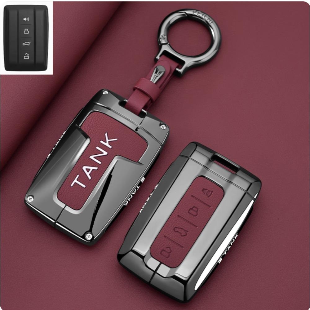 Zinc Alloy Car Key Case for Great Wall GWM TANK 300 400 500 700 Remote Cover Bag Shell Keychain Holder Accessories