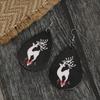 Festive Reindeer Letter Leather Earrings - Women's Unique Christmas Jewelry