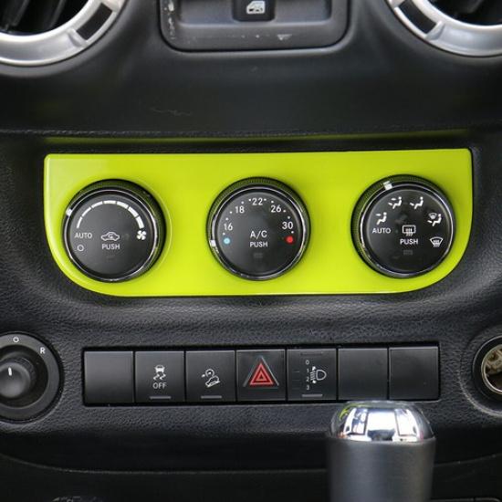 Air Condition Switch Knob Bezel Decor Cover Trim For Jeep Wrangler JK Green ABS
