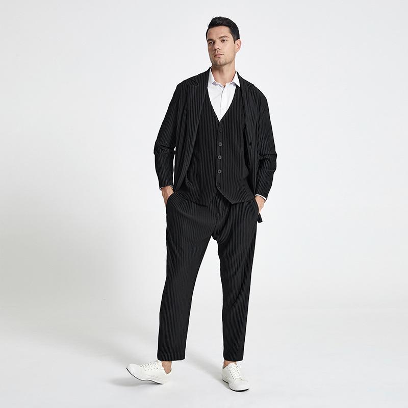 Men's Summer 2021 Pleated Casual Suit Jacket and Trench Cardigan