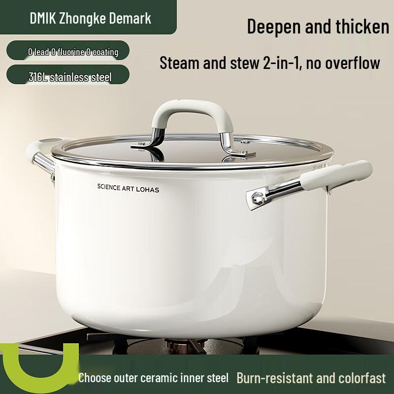 DUMIK 316 Stainless Steel Ceramic Soup Pot
