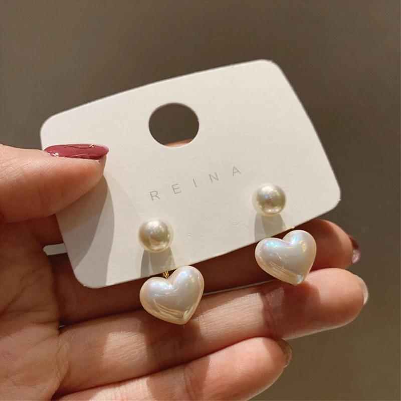 New Fashion Love Heart Zircon Earrings for Women Sweet Elegant Temperament Drop Earring Trend Zircon Accessories