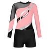 Kids Girls Long Sleeve Gymnastic Leotard with Shorts Athletic Dance Unitards Performance Competition Costume
