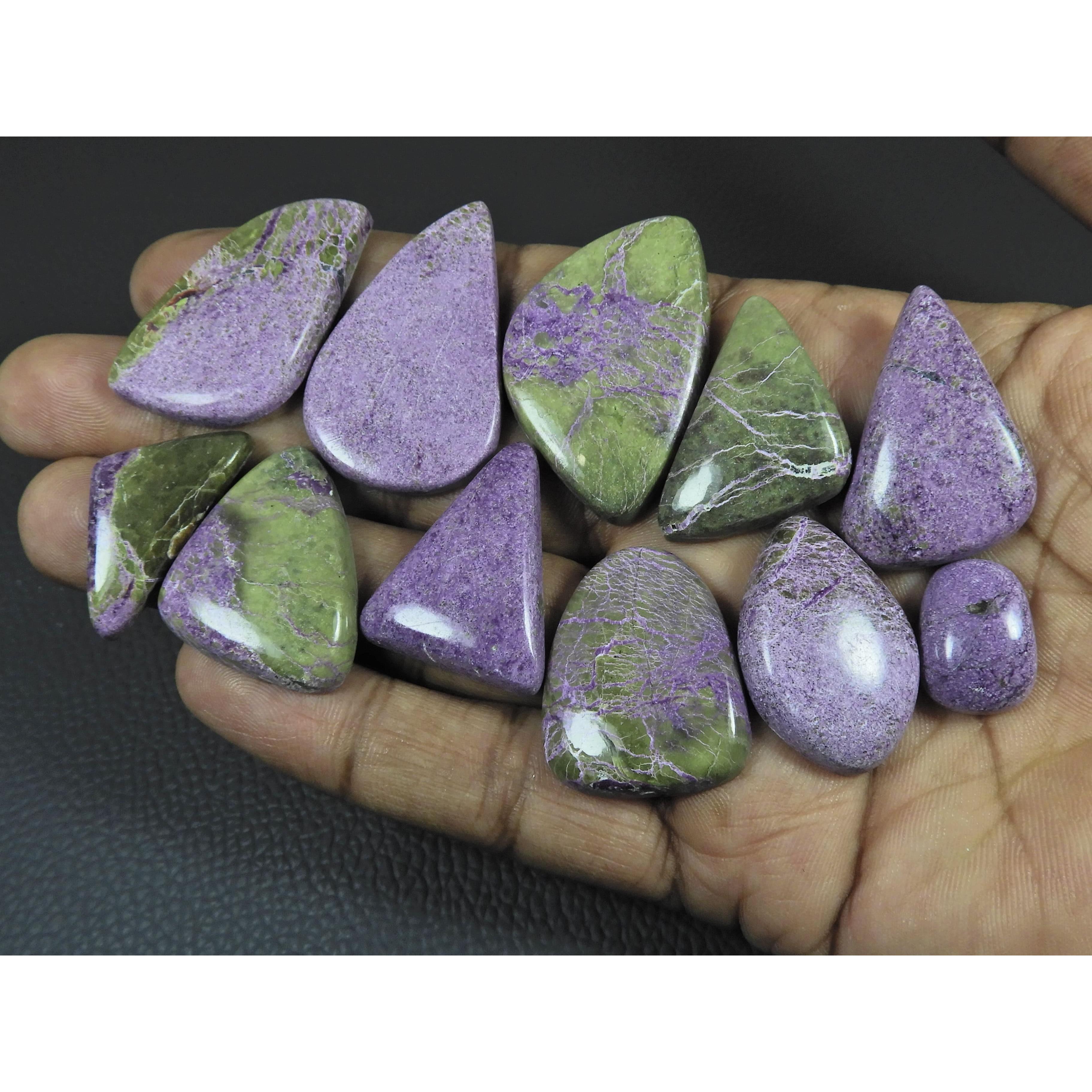 11Pcs Natural Stichtite Fancy Shape Cabochon Loose Gemstone 265 Cts. Lot C-2981
