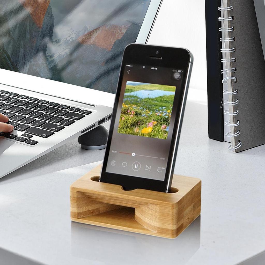 Wood Cell Phone Stand Mobile Phone Sound Amplifier Stand Wooden Cell Phones Stand with Sounds Amplifier Phones Holder Desk