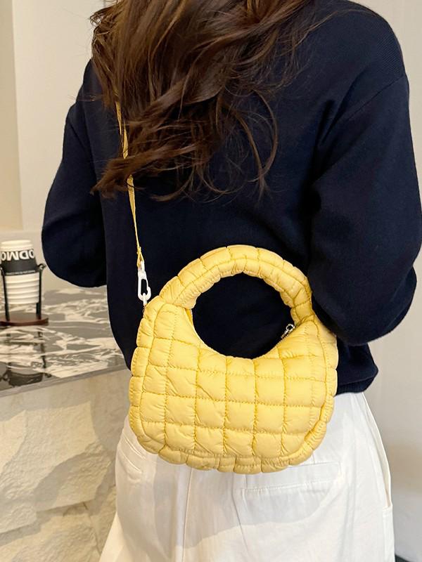 Women's Lightweight Cloud Bubble Crossbody Bag - Luxury Grid, Exquisite Dumpling Design