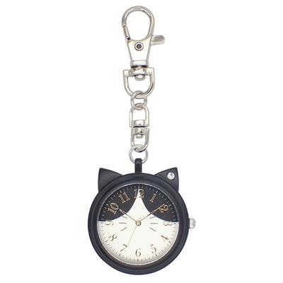Katzenminze Katze Schlüsselanhänger Uhr Schwarz Taschenuhr [Folgen] N02723S-0 Damen