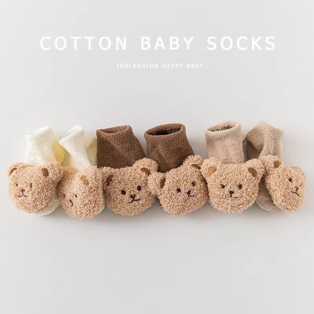 2PCS/Set Cartoon Baby Hat Socks Winter Knitted Newborn Short Socks New Pullover Hats Boy Girl