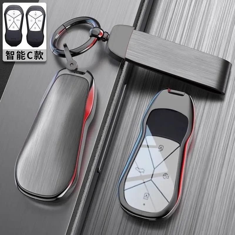 Nový kryt pouzdra na klíče od auta ze slitiny zinku a kůže, chránič klíčenky pro Xpeng G6 P5 P7 G9 G3i, autodoplňky do interiéru