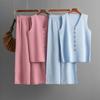 New Solid Color Large Size Loose Fashion Suit Casual Wide-leg Pants Two-piece Set for Women