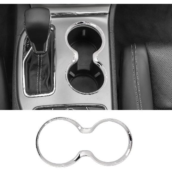 Jimen Compatible with Jeep Grand Cherokee 2011-, Front Cup Holder Cover Trim (Chrome)