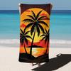 1PC Towel Coconut tree and sunset art pattern Perfect gifts Quick-Dry Beach Towel For Yoga Tourism Beach GYM Camping Swimming