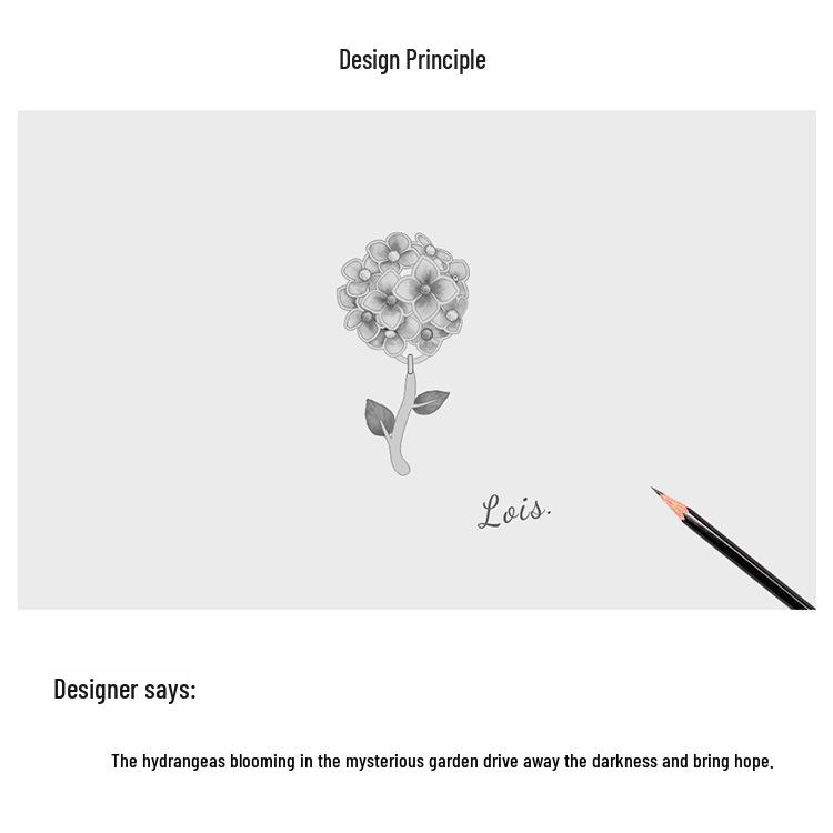 Sølv S925 Blå Hortensia Blomst Perle Armbånd