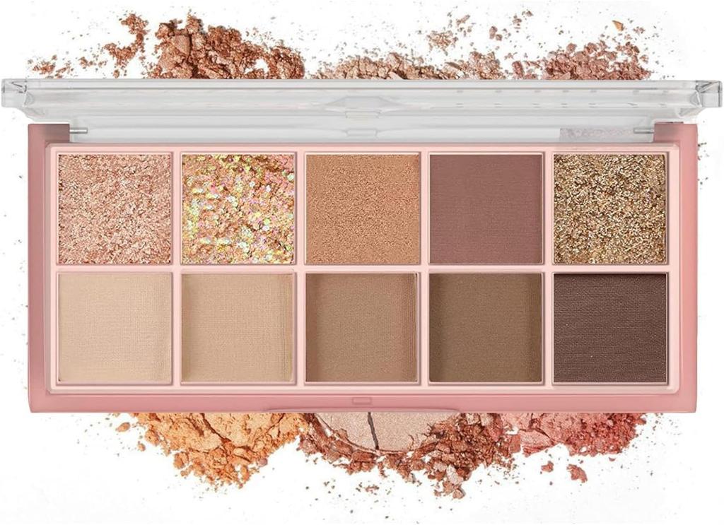 Øyenskygge og fint unikt pudder fantastisk øye daglig skap selvsikker sminke 02 Caramel Pumpkin 10-fargepalett, perle, matt, glitter, kosmetikk,