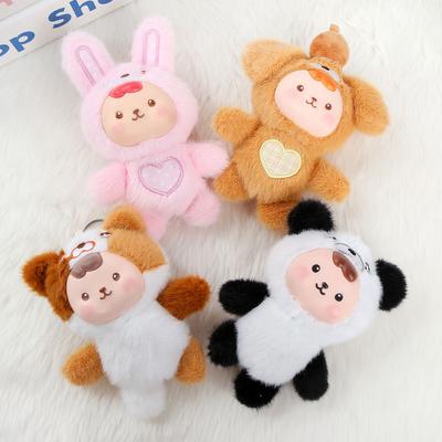 Vinyl niedliches Haustier Stoffpuppe Anhänger Plüschtier Puppe Schlüsselanhänger Geburtstagsgeschenk Mädchen Taschenanhänger