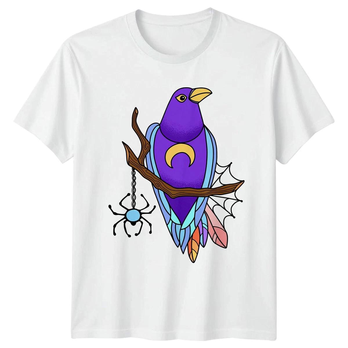 Mystical Bird Crescent Moon Graphic Tee Fantasy Unisex T-Shirt Men Women XXXL