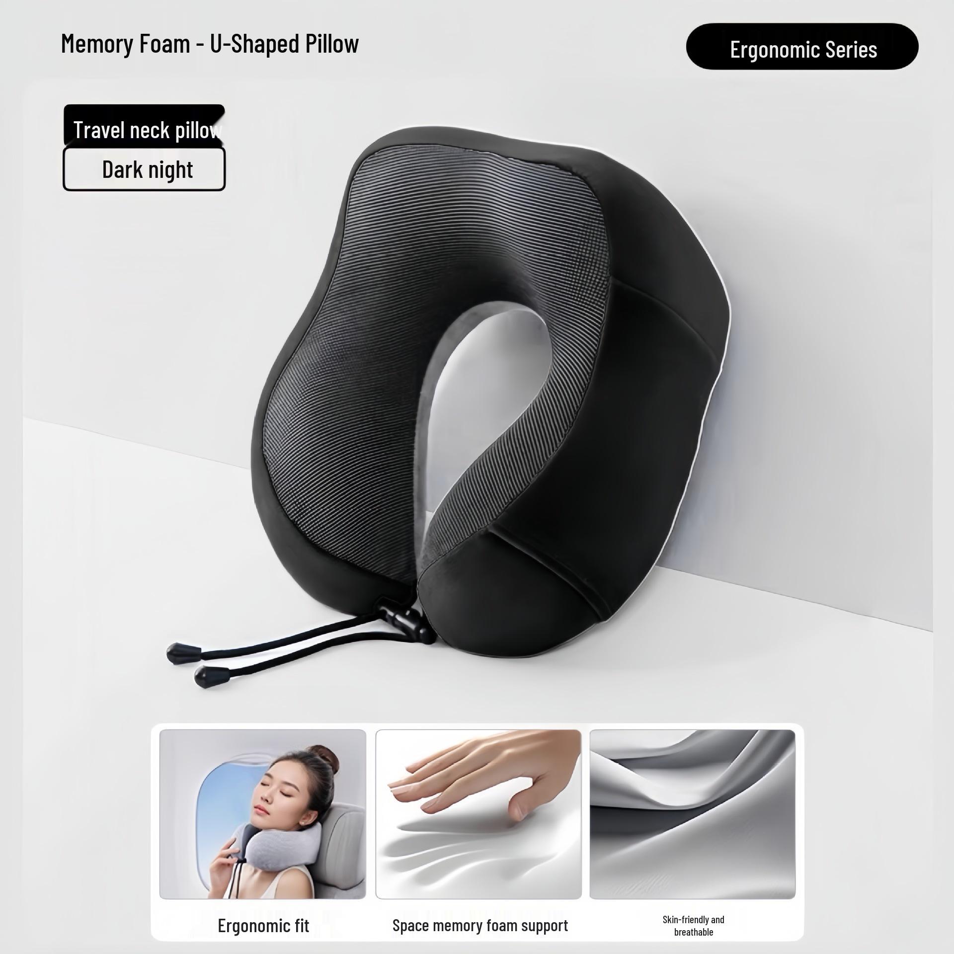 

Подушка подголовник U-образной формы из пены с памятью для путешествий, подушка для шеи для автомобиля и самолета 27*25*15 cm