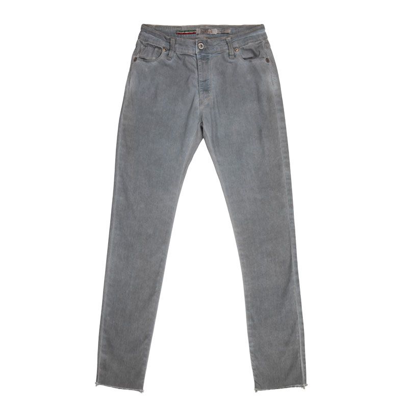 

Женские джинсы синего денима и серые с необработанными краями PLEASE S серый