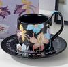 Flower Ceramic Coffee Cup and Dish Set Gift Box Water Cups Breakfast Cup Milk Mug Juice Mug Afternoon Tea Cups Coffee Mugs