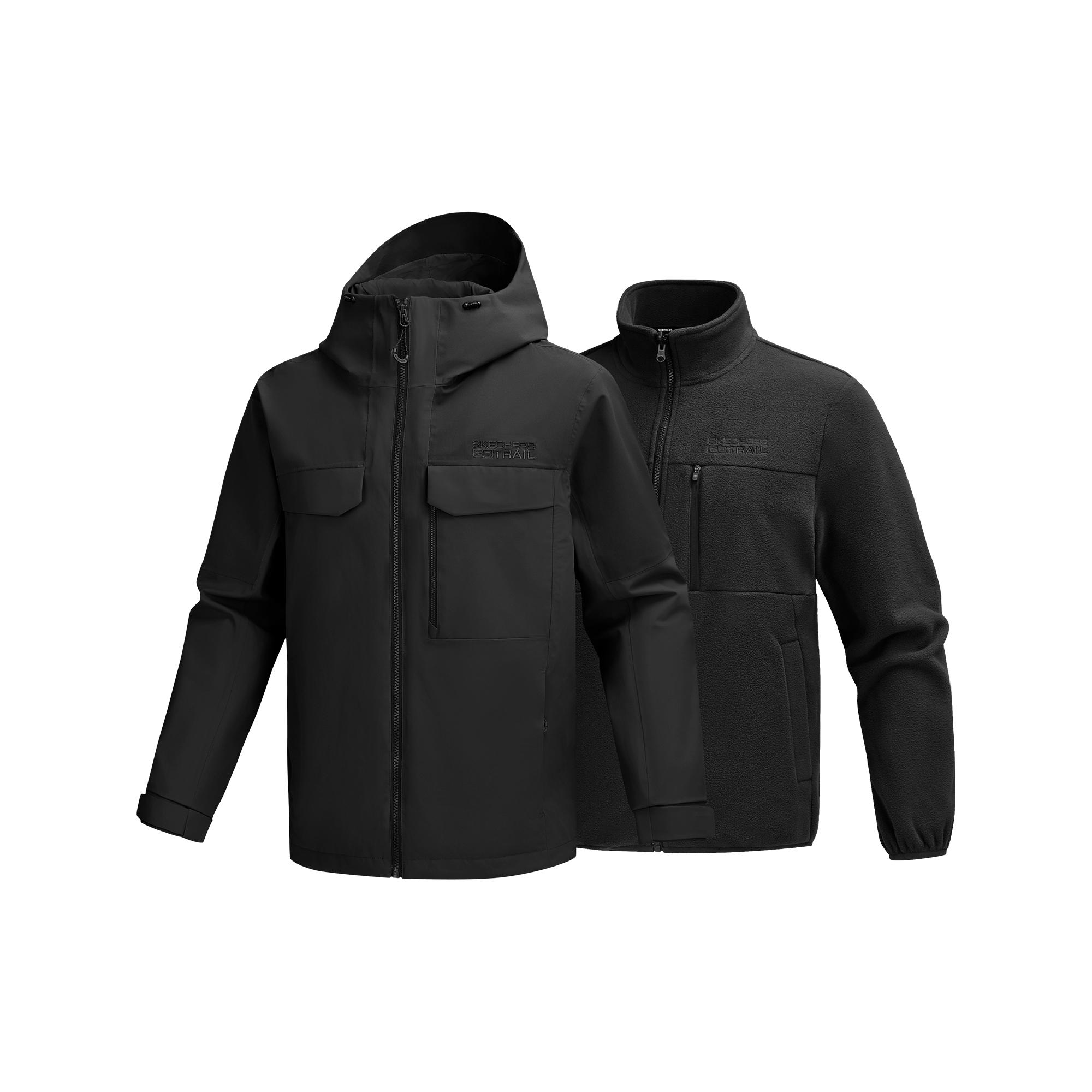 Skechers Comfortable Soft Loose Hooded Three-In-One Waterproof Jacket Men jackets P425M106-0018 M