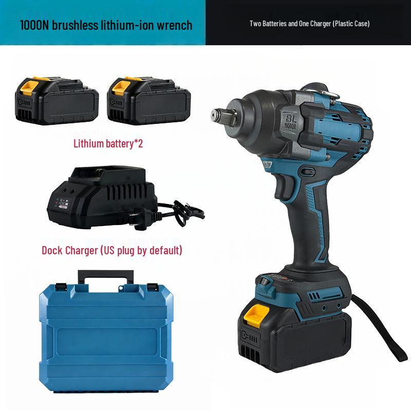 Brushless Lithium Battery Impact Wrench, 1000N.m High Torque, Cordless, Industrial Grade for Auto Repair