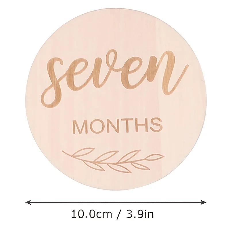 Xiaomi Wooden Wood Chip Month Souvenir Card Baby Growth Milestone Double Sided Laser Engraved Wooden Chip Newborn Photography Props