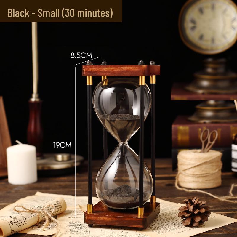 Engravable Creative Wooden Hourglass Timer (30/60 Min) - Decorative Ornament and Perfect Gift for Home or Office.