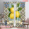 2pcs 2D Flat Printing Scene Curtain Lemon Branch Welcome Banner Polyester Without Electricity All Season Party & Holiday Decor