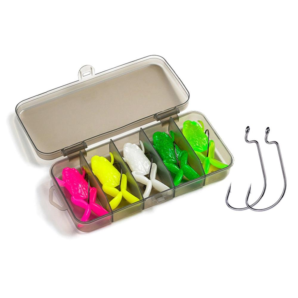 

5pcs 5g 10g Mini Frog Bait Mix Color Fishing Gear Product Soft Frog Fishing Lures 5g-Mix Color