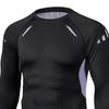 Sports T-shirt Contrast Color Sweat-absorbent Men Stretchy Quick Dry Skinny T-shirt Pullover for Fitness