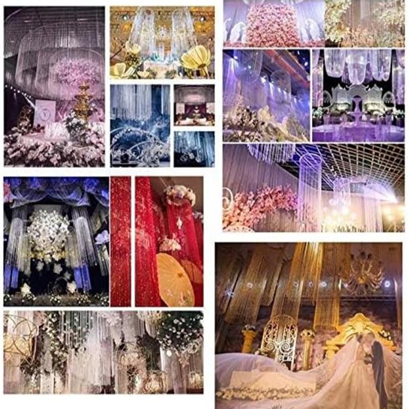 3Mx3M Kurtyna z frędzlami na drzwi Kurtyny na drzwi, Rzadka płaska srebrna wstążka, Frędzle z nici Panel okienny Dzielnik pokoju Uroczy pasek Chwosty Imprezy z cekinami