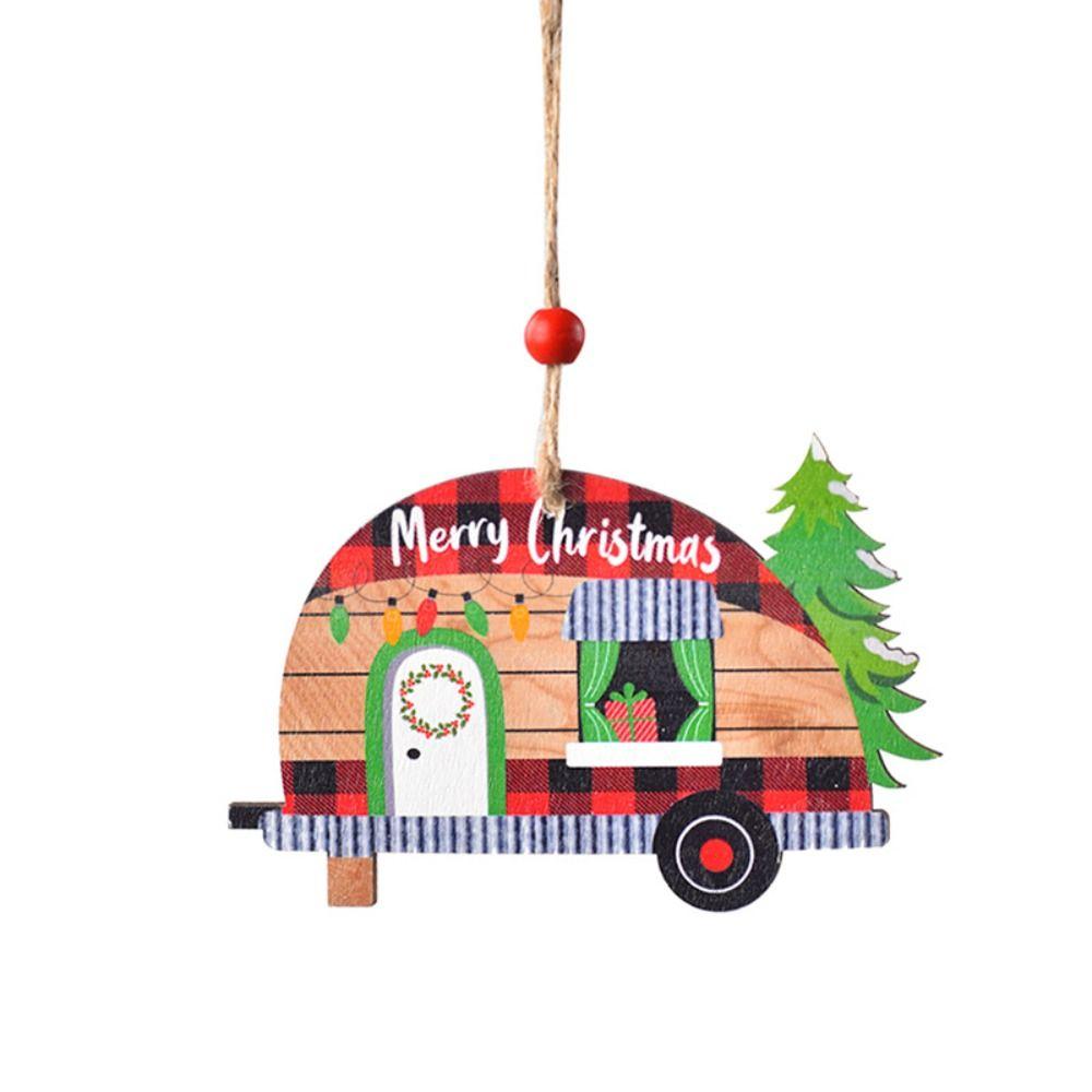 Sled/Plaid Car Christmas Wooden Car Pendant Hanging Christmas Decoration  Friends