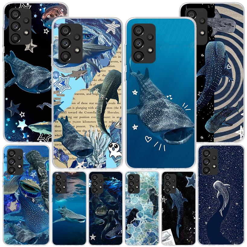 Ocean Whale Shark Phone Case For Samsung Galaxy A52 A32 A22 A12 A51 A31 A50S A30S A20S A10S Note 20 Ultra 10 Plus S10 A72 A71 Ga