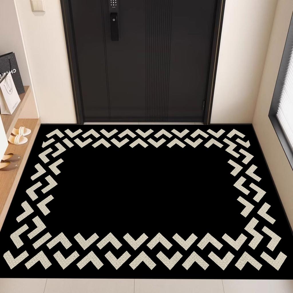 Europe Modern Style Black Carpet Living Room Sofa Bedroom Bedside Study Kitchen Entrance Door Rug Non-slip Fashion Decor Mat