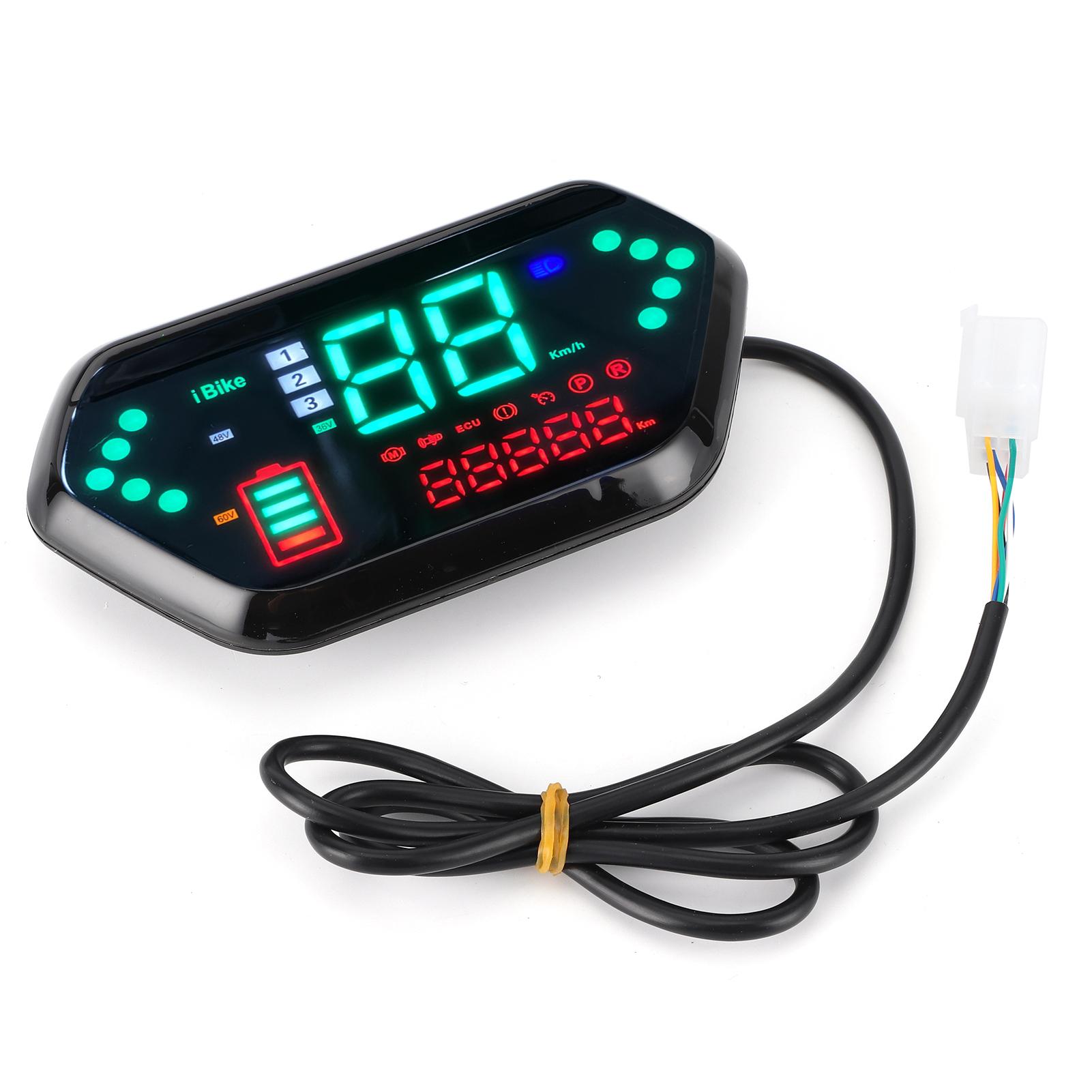Kivivaka LED Display Tacho Elektrisches Dreirad 48-72V 6Pin für Phasenleitungsmesser E-für Fahrrad Roller 99KM/H für Max