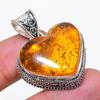 Natural Baltic Amber Gemstone 925 Sterling Silver Jewelry Pendant 1.58" AP-14333