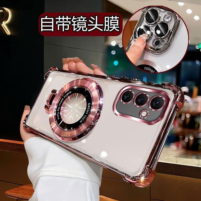 Wstrząsoodporne Brokatowe Platerowane Magnetyczne Etui z Uchwytem Dla Samsung Galaxy A05 A05S A04 A04E A03S A02S A03 A02 A51 A71 A21S A31 Cover