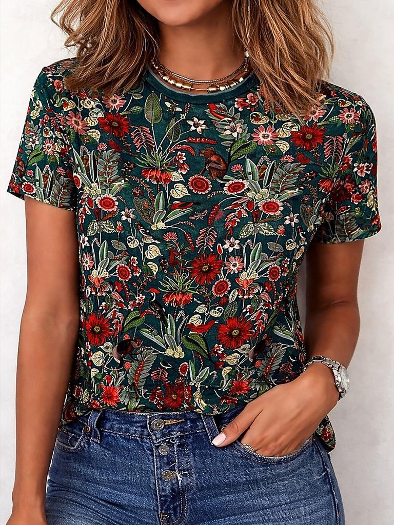 New Paisley Bohemia Vintage T-Shirts Floral Graphic 3D Print Women's Short Sleeve T Shirt Tees Harajuku Y2K Tops Female Clothing
