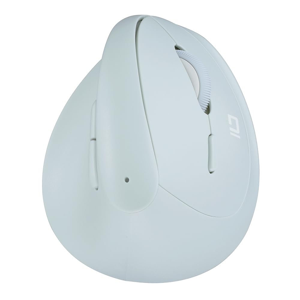

Digio2 Mini Ergonomic Wireless Mouse, Quiet, 5 Buttons, Blue LED, Mint